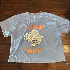 Ladies Large Def Leppard Blue Tour T-Shirt